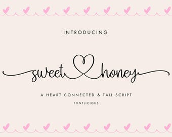 Sweet Heart Script Font: Cursive Heart-Connected Swash (OTF, TTF)