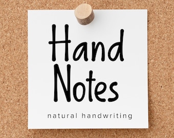 Hand Notes Handwritten Font | Natural Handwriting, Digital Notes (.ttf, .otf)