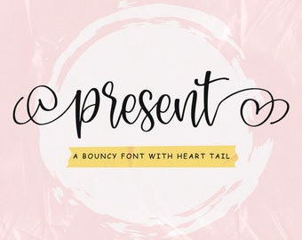 Calligraphy Font: Modern Script with Heart (OTF, TTF)