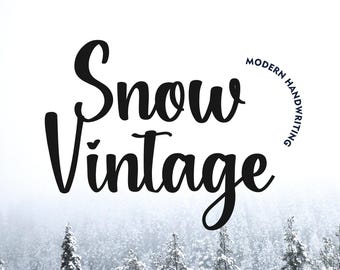 Snow Vintage Font: Modern Calligraphy Script (OTF, TTF Digital Download)
