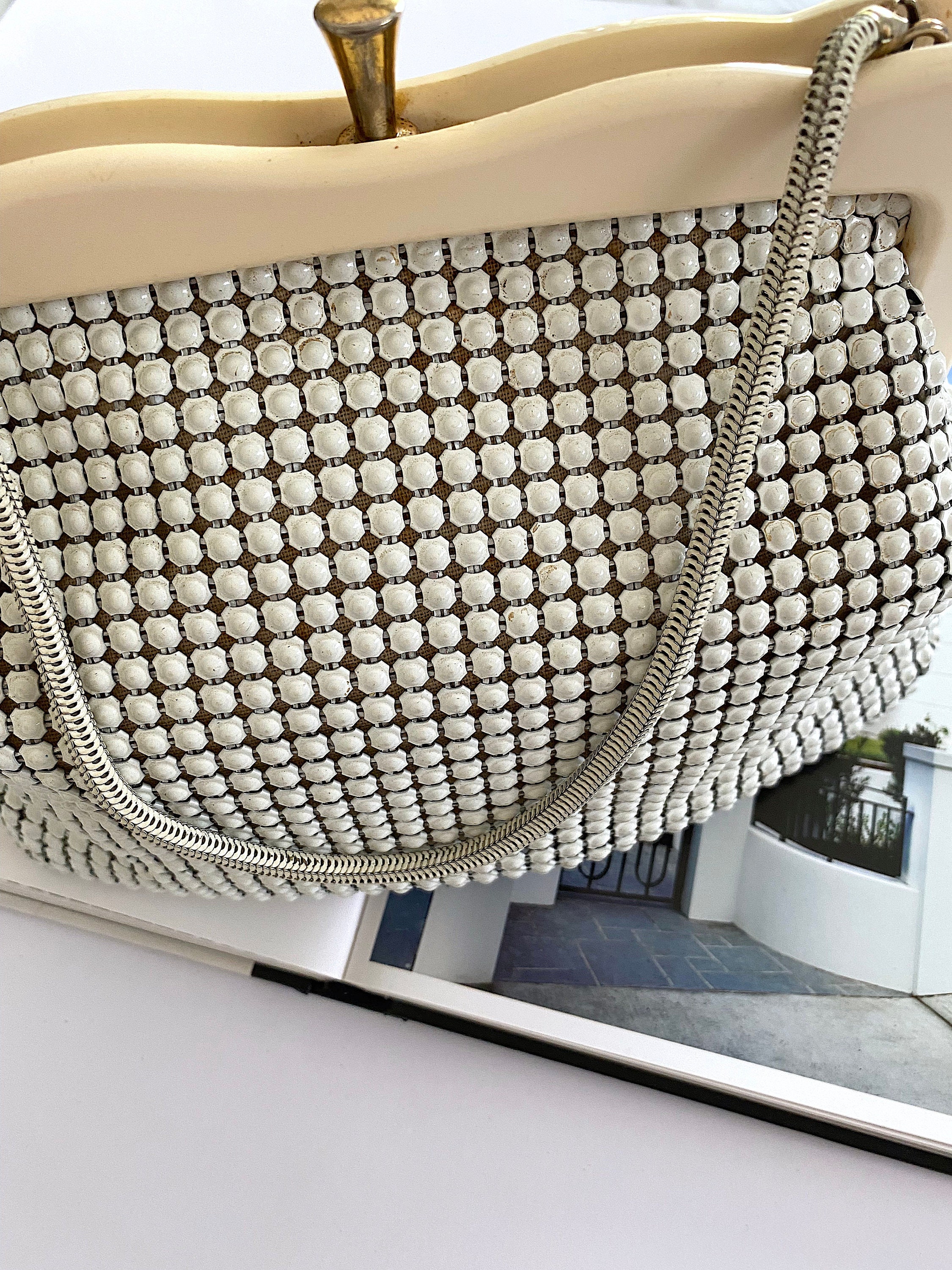 Vintage House of Mesh Bag in White