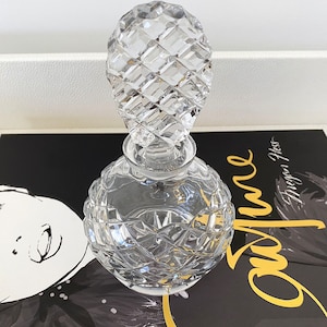 1950s Diamond Cut Lead Crystal Perfume Bottle