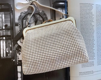 Oroton Made in W Germany small Gold Mesh Coin Purse, with Apricot 