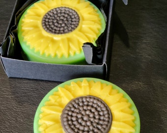 Sunflower soap, scented with cucumber melon