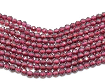 Perles rondes à facettes en grenat véritable naturel, perles en vrac de 6 à 12 mm, 15 pouces - France