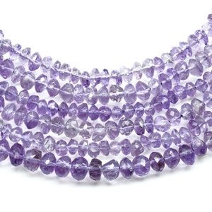 Natural Amethyst Gemstone 3mm To 5mm Rondelle Shape Beads Strand,Semi Precious Gemstone Beads,Jewelry Making supply,Amethyst Handcut Beads