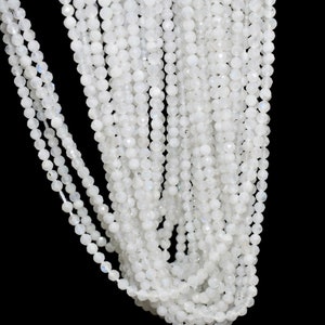 Rainbow Moonstone Faceted 3mm To 3.5mm Rondelle Shape beads 13" long Strand Jewelry,Rainbow Moonstone Jewelry Making Micro Faceted Beads