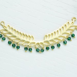 Emerald Quartz Beads Dangle Charms,Wedding Hair Vine Connectors,Component Leaf Charms,Handmade jewelry,Gemstone Leaf Pendant Necklace,