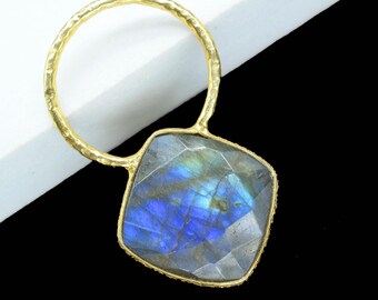 Labradorite Pendant Charms/Gold Plated Jewelry/Gemstone Charms/Wholesale Supply/Gemstone Pendant/Women Jewelry/Necklace Pendant/Gift