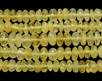 Natürliche Zitrone Topas Edelstein 7,5 mm, Bis 8 mm Rondelle Form Perlen Stränge, Edelstein Perlen für die Herstellung von Schmuck, Zitrone Topas Größer Größe Perlenstrang
