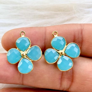 Ciondolo a forma di cuore in calcedonio peruviano, componente per gioielli, ciondolo per bracciale in calcedonio, fornitura per la creazione di gioielli, connettore a forma di cuore in calcedonio, regalo