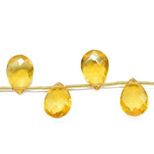 Citrine Quartz Cut Stone Beads, Citrine Faceted 9x13mm Pear Shape Briolettes,Citrine Briolette,Pear Shape Teardrop,Citrine fancy shape Beads