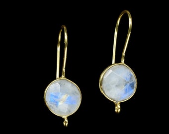 Natural Moonstone 10mm Round Shape Earring Connector,Teardrop Connector Jewelry,Moonstone Studs Earrings Jewelry,Finding Jewelry Craft,Gift