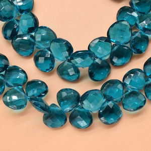 Apatite Peacock Quartz 10mm Heart Shape Briolettes,Peacock Blue Quartz Faceted Briolette,Blue faceted Briolette,jewelry making supplies,Gift