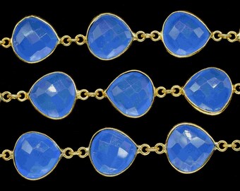 ブルーカルセドニー 20 mm ハートシェイプチャームストランド | 宝石