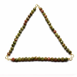 Natural Unakite 3mm wire wrapped Bar Pendant,Unakite Faceted Beads,Unakite Hangings Beads,Jewelry Making Supply,Unakite Gemstone Bar Charms