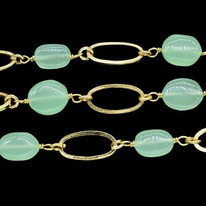 Prehnite Quartz 8x10mm Oval Shape Rosary Chain,Prehnite Gold Plated Bezel Chain By Feet,Prehnite Wire Wrap Link,Gemstone Connectors Chain