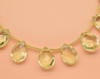 大きなバイレモンクォーツ ティアドロップ ビーズ - 7 インチ - 天然の