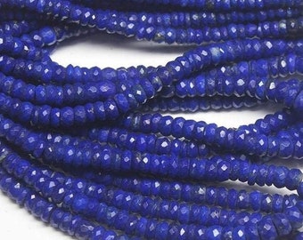Natural Lapis Lazuli 8mm to 8.5mm Rondelle Shape Strand,Dark Blue Gemstone beads,Semi Precious Beads,Lapis Big size bead, Top quality beads