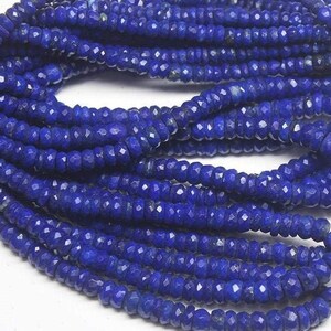 Lapis-lazuli naturel 8 mm à 8,5 mm en forme de rondelle, perles de pierres précieuses bleu foncé, perles semi-précieuses, perle lapis grande taille, perles de qualité supérieure