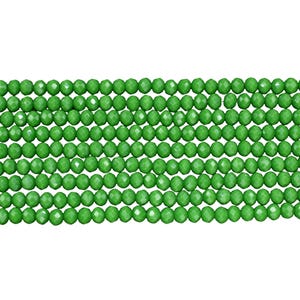 Peut inclure: Un brin de perles de verre facettées vertes. Les perles sont rondes et ont une finition lisse et polie.