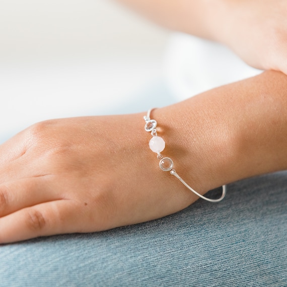 Sterling Silver Rose Quartz Cuff Bracelet Sterling Silver Rose Quartz Cuff Bracelet