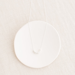 Tiny Bead Necklace in Sterling Silver or Gold Filled, Dainty Bead Necklace, Minimalist Layering Necklace, Boho Beaded Necklace, Gift for Her
