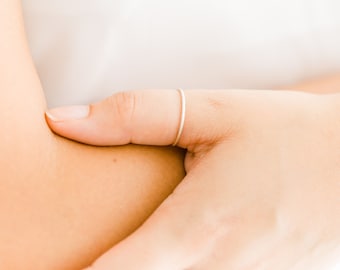 Sterling Silver Thumb Ring, Dainty Sparkle Stacking Ring, Simple Delicate Sparkly Ring Band, Thumb Ring in Gold Filled Silver and Rose Gold