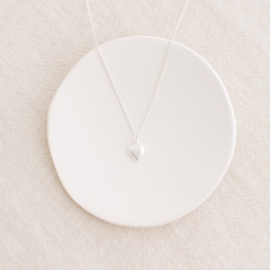 Sterling Silver Heart Pendant Necklace, Dainty Heart Necklace, Everyday Necklace for Women, Tiny Heart Necklace, Valentines Gift for Her