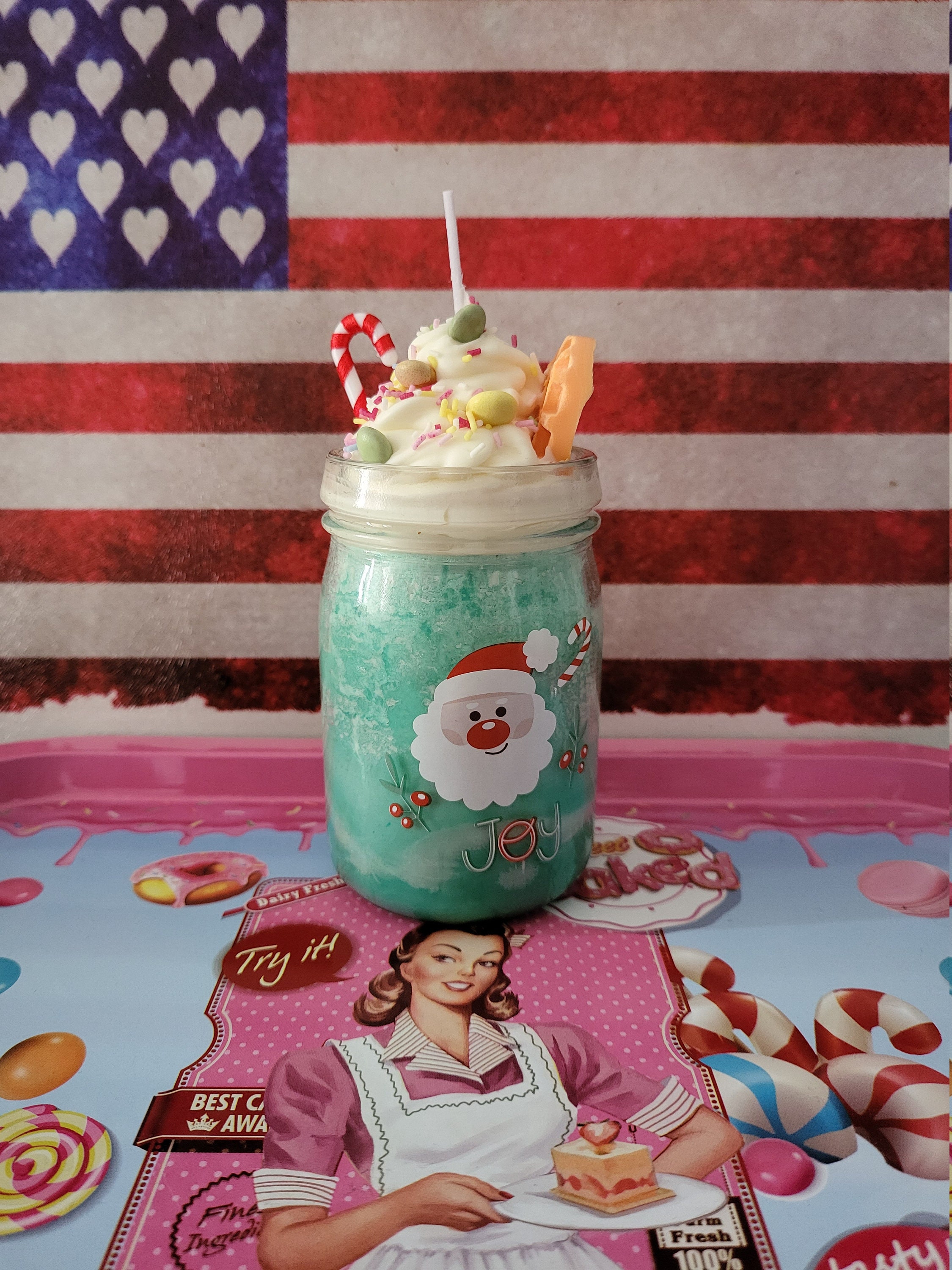 Bougie Gourmande Pere Noël Mug Parfum Senteur Cookie Idée Cadeau Réveillon Bio Naturelle 100 % Végét