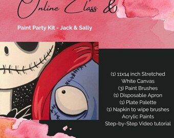 Paint Party Painting Kit - Jack and Sally Character Painting