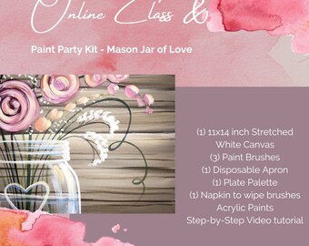 Paint Party Painting Kit - Love and a Mason Jar Painting