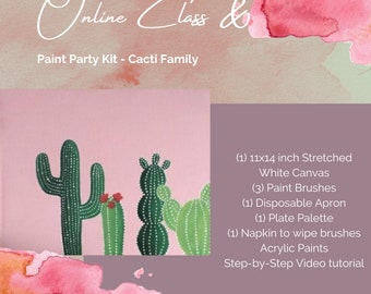 Paint Party Painting Kit - Desert Cactus Painting