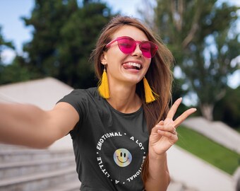 A Little Emotional T-Shirt | Softy Bella Canvas Crewneck | Mental Health Shirt | Unisex Good Vibes Tee | A Lot Emotional T Shirt