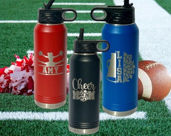 Personalized Cheerleader Water Bottle, Custom Engraved Water Bottle, Insulated Bottle, Wholesale Water Bottle, Wholesale Tumblers