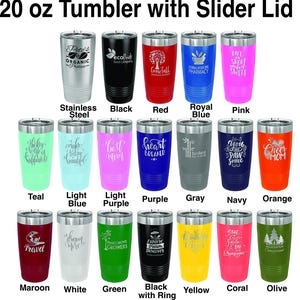 20oz Custom Slider Tumbler with lid, Laser Engraved Insulated Tumbler, Tumbler Lid for Lover Gift, Personalized Coffee Tumbler, Coffee Cup