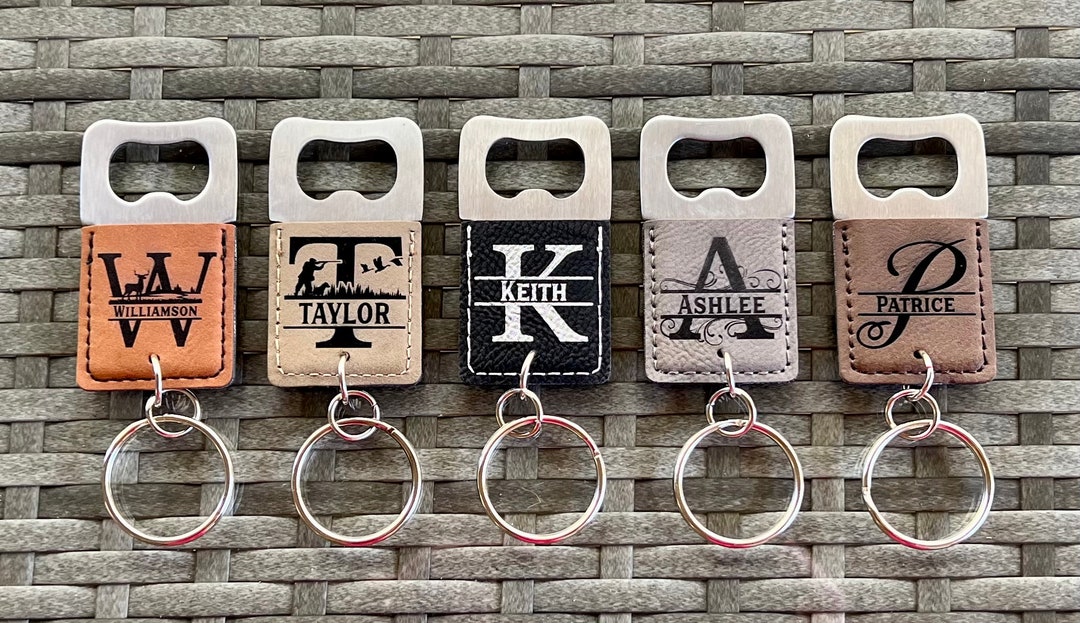 Custom Engraved BOTTLE OPENER KEYCHAIN, Personalized Photo, Text