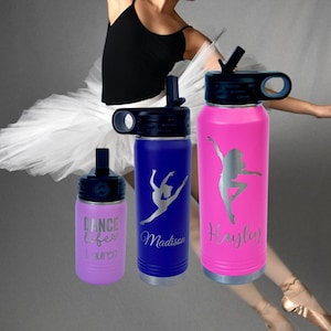Personalized Dance Water Bottle, Custom Engraved Water Bottle, Insulated Bottle, Wholesale Water Bottle, Dance Gift, Gift for her, Dance Mug
