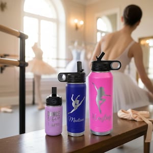 Personalized Dance Water Bottle, Engraved Insulated Bottle, Personalized Water Bottle, Laser Engraved Stainless Steel Polar Camel