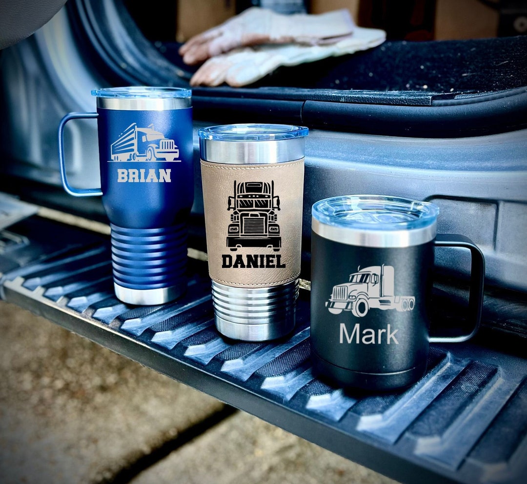 20 Oz Leatherette Tumbler, 20 Oz Travel Mug, 15 Oz Coffee Mug