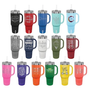 Personalized 40 oz Tumbler, Custom Name Travel Mug, Laser Engraved Tumbler, Stainless Steel water cup, Bridesmaid Tumbler, Insulated Tumbler
