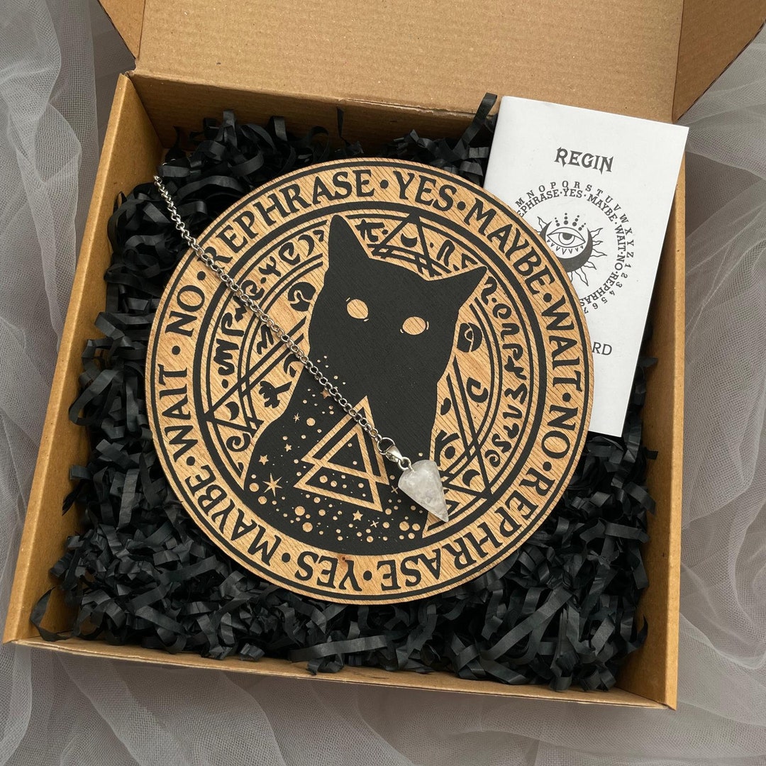 Black Cat Pendulum Board / Altar Board / Divination Board / Etsy