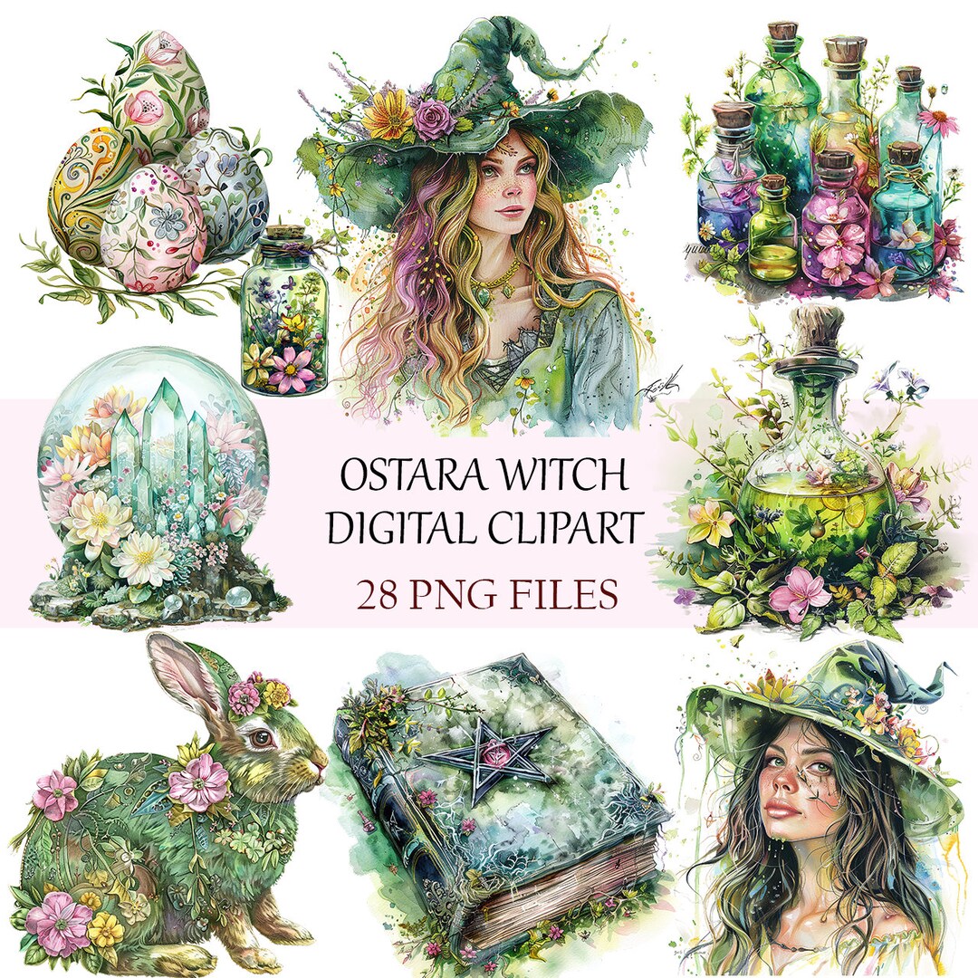 Witch Spring R Wallpaper Ostara Witch & Spring Magic PNG Collection , 28 Clipart for Crafting ...