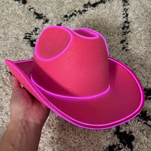 Custom Cowboy Hat & Cowgirl Hat. Perfect as Pink Cowboy Hat, Cow print Cowboy Hat or Bride Hat for Bachelorette Party. Great Neon Cowboy Hat