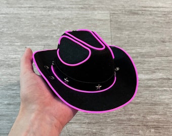Pet cowboy hat! Light up cowboy hat for pets. Dog cowboy hat with lights. Cat cowboy hat with lights. Great for pet gift ideas. Hat for dogs