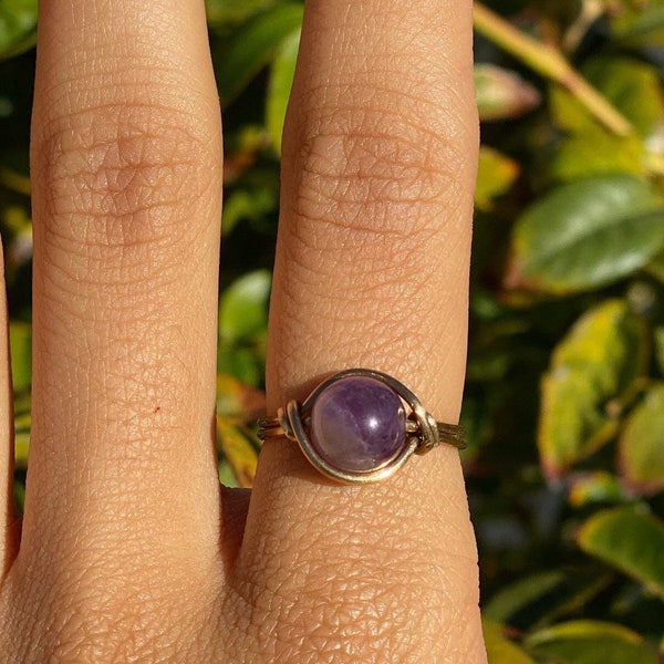 Amethyst ring | crystal ring | cottagecore ring | y2k ring | fairycore ring | purple ring | gift for women