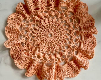 Flower Crochet Placemat Doily Crocheted Placemat Housewarming Gift For Her Gift Floral Crocheted Placemat