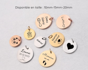 Medaglione da personalizzare + anello da aggiungere ai gioielli Maison Engraving esistenti, medaglia incisa personalizzata, gioielli da personalizzare