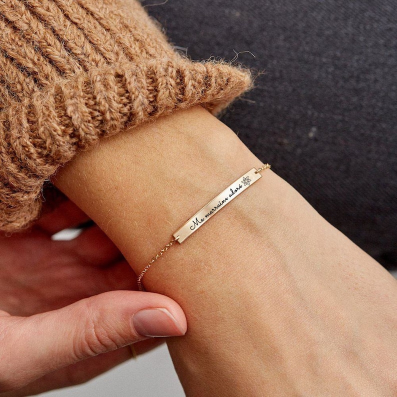 Friendship Bracelet with Name Engraving, Engraving Bracelet, Children's Names Bracelet, Personalized Bracelet, Minimalist Initials Bracelet image 6