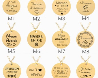 Collier femme Personnalisé pour maman, Bijou femme, Idée cadeau Fête des mères